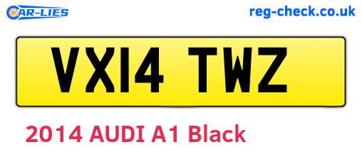 VX14TWZ are the vehicle registration plates.