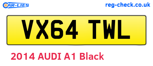 VX64TWL are the vehicle registration plates.