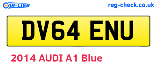 DV64ENU are the vehicle registration plates.