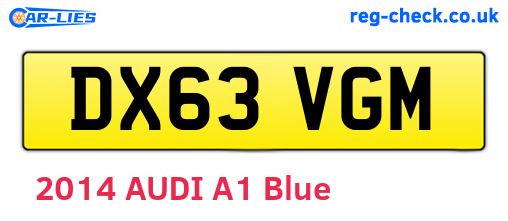 DX63VGM are the vehicle registration plates.