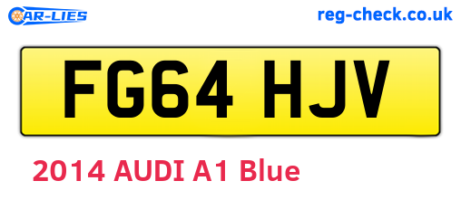 FG64HJV are the vehicle registration plates.