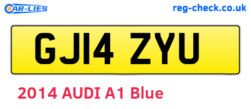 GJ14ZYU are the vehicle registration plates.