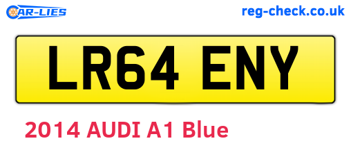 LR64ENY are the vehicle registration plates.