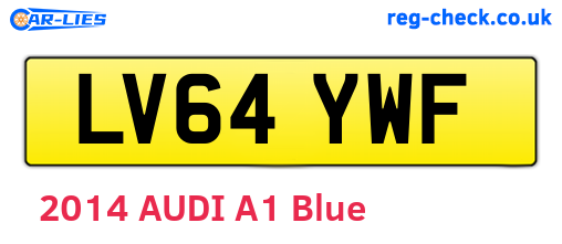 LV64YWF are the vehicle registration plates.