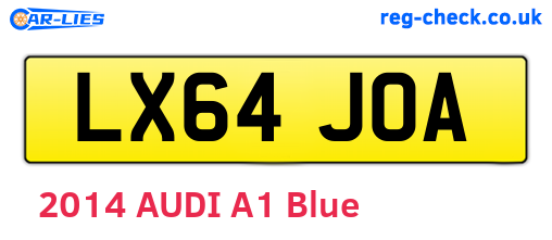 LX64JOA are the vehicle registration plates.