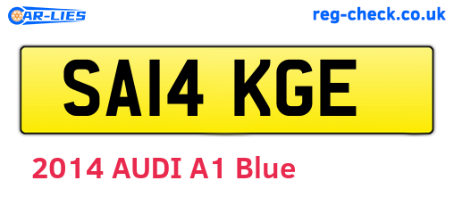 SA14KGE are the vehicle registration plates.