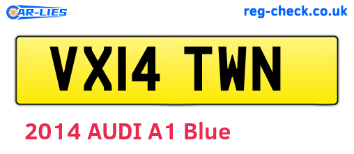VX14TWN are the vehicle registration plates.