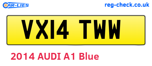 VX14TWW are the vehicle registration plates.
