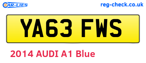 YA63FWS are the vehicle registration plates.