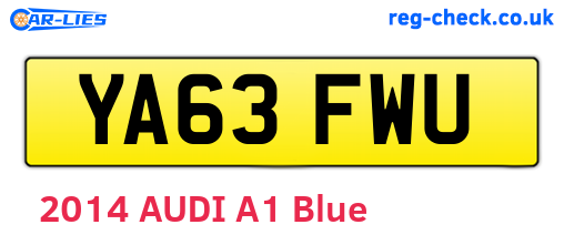 YA63FWU are the vehicle registration plates.