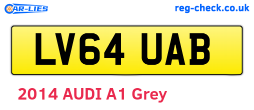 LV64UAB are the vehicle registration plates.