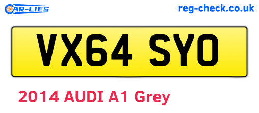 VX64SYO are the vehicle registration plates.