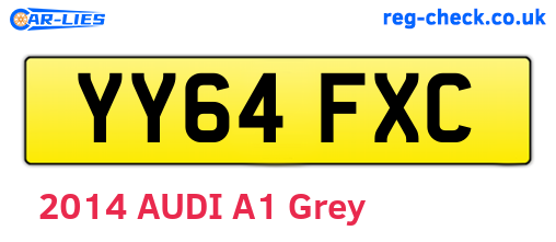 YY64FXC are the vehicle registration plates.