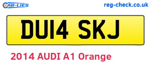 DU14SKJ are the vehicle registration plates.