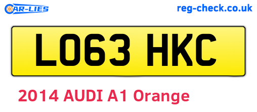 LO63HKC are the vehicle registration plates.