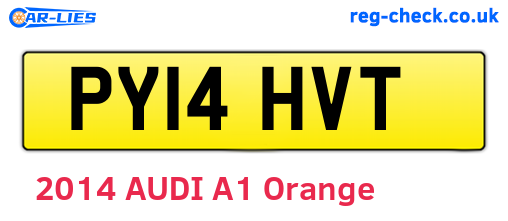 PY14HVT are the vehicle registration plates.