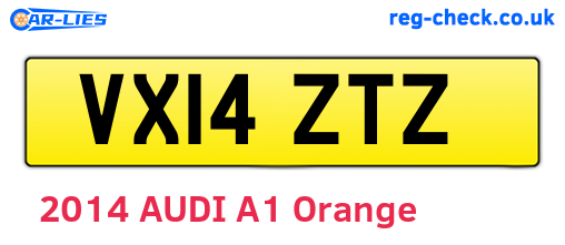 VX14ZTZ are the vehicle registration plates.