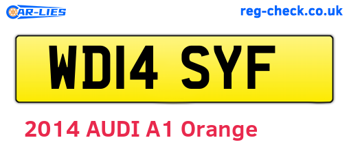 WD14SYF are the vehicle registration plates.