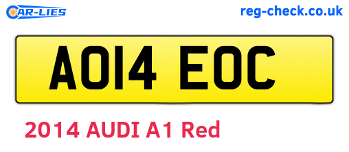 AO14EOC are the vehicle registration plates.