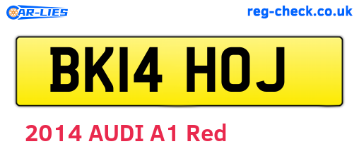 BK14HOJ are the vehicle registration plates.