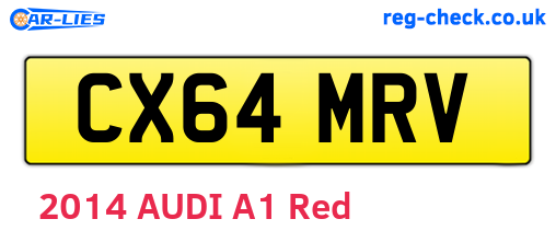 CX64MRV are the vehicle registration plates.