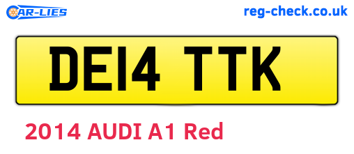 DE14TTK are the vehicle registration plates.