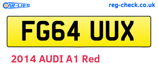 FG64UUX are the vehicle registration plates.