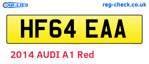 HF64EAA are the vehicle registration plates.