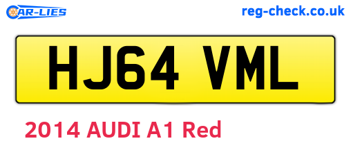 HJ64VML are the vehicle registration plates.