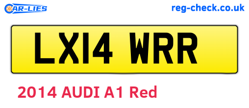 LX14WRR are the vehicle registration plates.