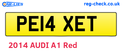PE14XET are the vehicle registration plates.