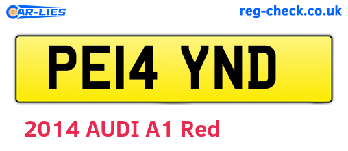 PE14YND are the vehicle registration plates.
