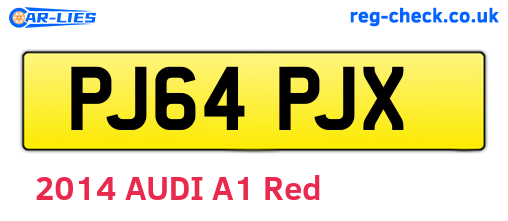 PJ64PJX are the vehicle registration plates.