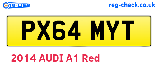 PX64MYT are the vehicle registration plates.