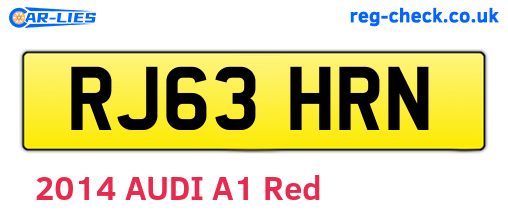 RJ63HRN are the vehicle registration plates.