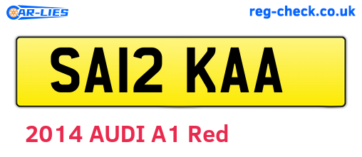 SA12KAA are the vehicle registration plates.