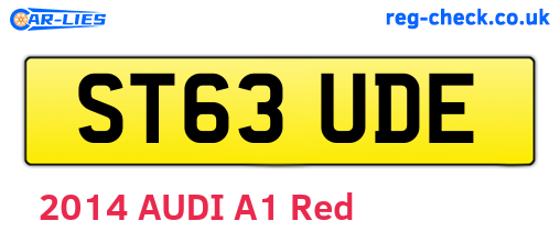 ST63UDE are the vehicle registration plates.