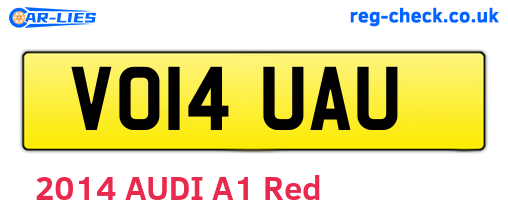 VO14UAU are the vehicle registration plates.