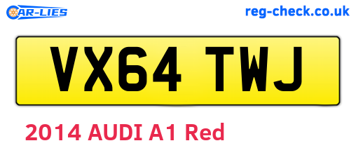 VX64TWJ are the vehicle registration plates.