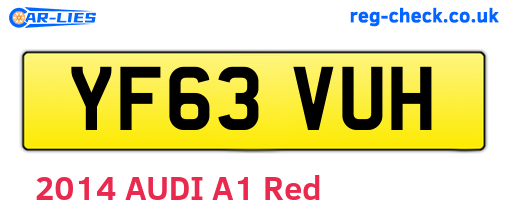 YF63VUH are the vehicle registration plates.