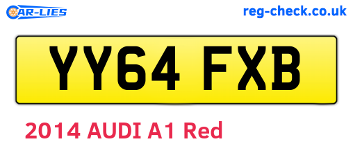 YY64FXB are the vehicle registration plates.