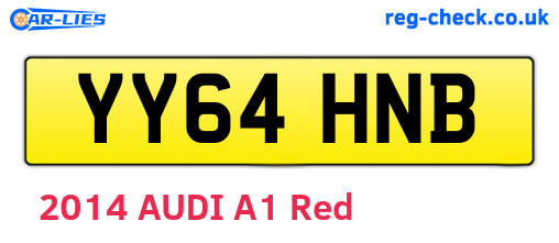 YY64HNB are the vehicle registration plates.