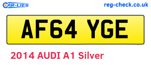 AF64YGE are the vehicle registration plates.