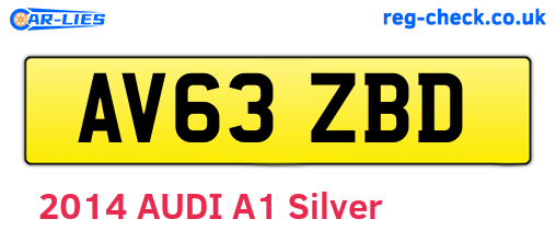 AV63ZBD are the vehicle registration plates.