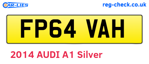 FP64VAH are the vehicle registration plates.