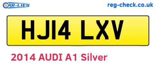 HJ14LXV are the vehicle registration plates.