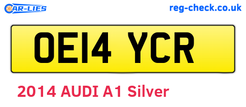 OE14YCR are the vehicle registration plates.