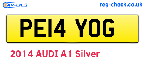 PE14YOG are the vehicle registration plates.