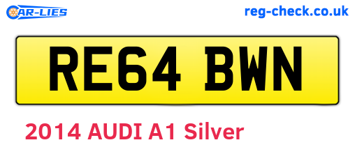 RE64BWN are the vehicle registration plates.