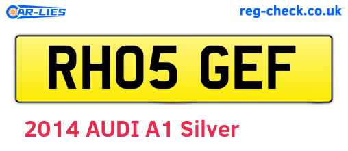 RH05GEF are the vehicle registration plates.